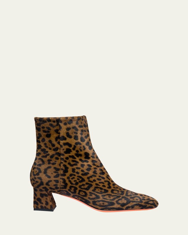 Marta Leopard Block Heel Booties